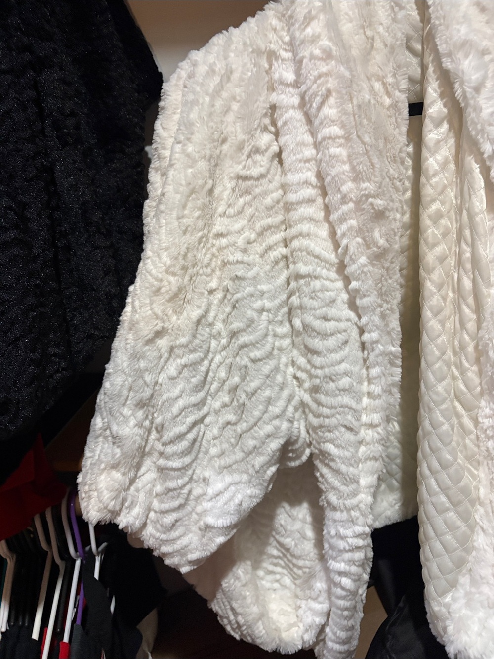 White Faux Fur Shawl Collar Jacket - Women like black jacket. Jolt size large - Picture 2 of 15